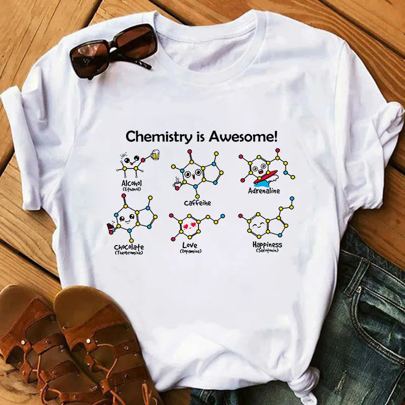 Chemistry Is Awesome Tshirt Women Kawaii Printed Funny Graphic Tees Women O-neck Short Sleeve Summer White T Shirt Female Tee
Chemistry Is Awesome Tshirt Women Kawaii Printed Funny Graphic Tees Women O-neck Short Sleeve Summer White T Shirt Female Tee
