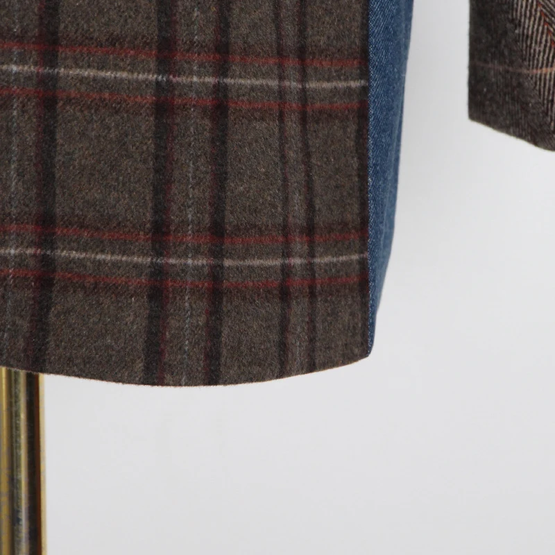 GALCAUR Plaid Blazers For Women Notched Long Sleeve Loose Buttons Patchwork Designer High Street Coats Female 2021 Fashion Tide 
GALCAUR Plaid Blazers For Women Notched Long Sleeve Loose Buttons Patchwork Designer High Street Coats Female 2021 Fashion Tide