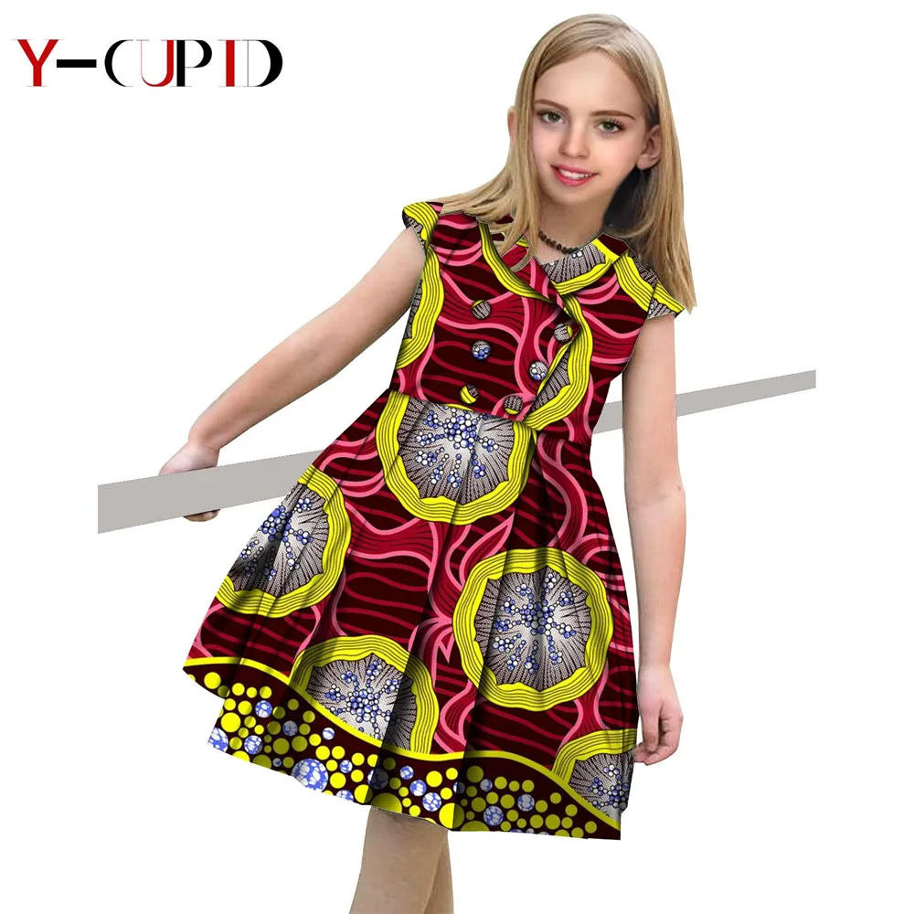 African Clothes for Kids Children Bazin Riche Cotton Summer Girls Ankara Print Double Breasted Princess Dresses Party YS204026
African Clothes for Kids Children Bazin Riche Cotton Summer Girls Ankara Print Double Breasted Princess Dresses Party YS204026