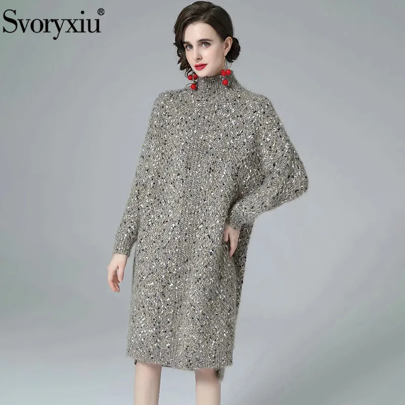 Svoryxiu Fashion Woman Autumn Loose Retro Knee-Length Sweater Dress High Collar Straight Type Casual Dresses Vestdios
Svoryxiu Fashion Woman Autumn Loose Retro Knee-Length Sweater Dress High Collar Straight Type Casual Dresses Vestdios