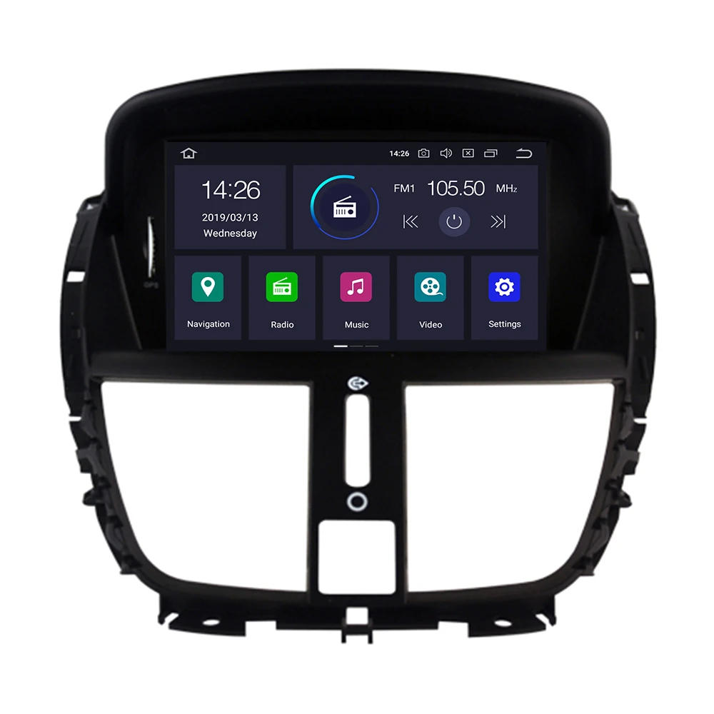 Android 10 8 ядро радио автомобильный стерео GPS Navi головное устройство для Peugeot 207 2008 2009