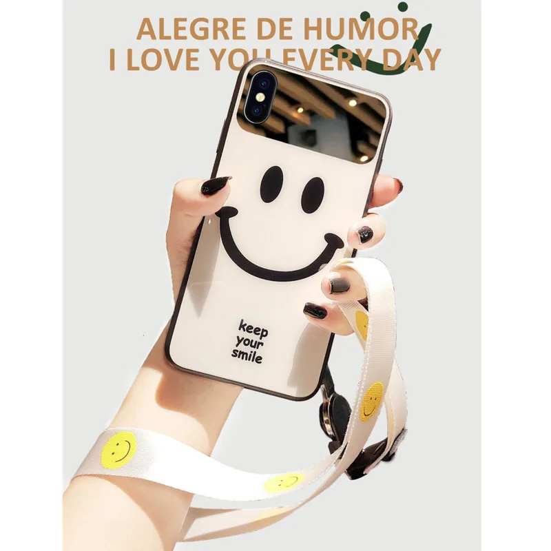 Luxury Makeup Mirror Cute Smiley Face For Apple IPhone 11 12 Pro Max Case Mini X XS XR 6 S 7 8 Plus SE 2020 For Huawei P30 Cover
Luxury Makeup Mirror Cute Smiley Face For Apple IPhone 11 12 Pro Max Case Mini X XS XR 6 S 7 8 Plus SE 2020 For Huawei P30 Cover