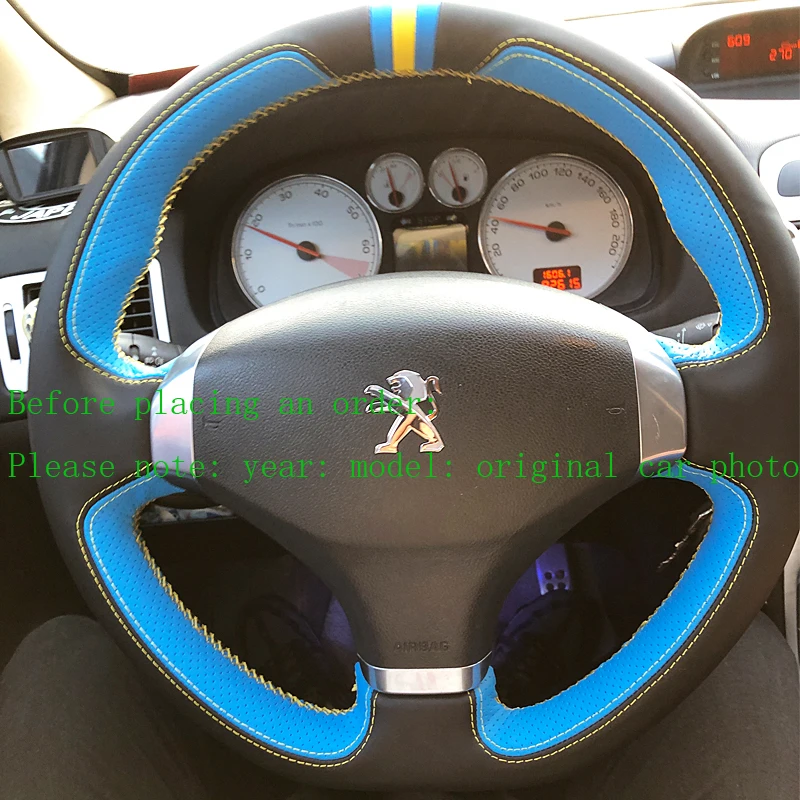 New Pattern DIY Hand Sewing Leather Car Steering Wheel Cover for Peugeot 4008 5008 3008 2008 301 308 307 Accessories
New Pattern DIY Hand Sewing Leather Car Steering Wheel Cover for Peugeot 4008 5008 3008 2008 301 308 307 Accessories
