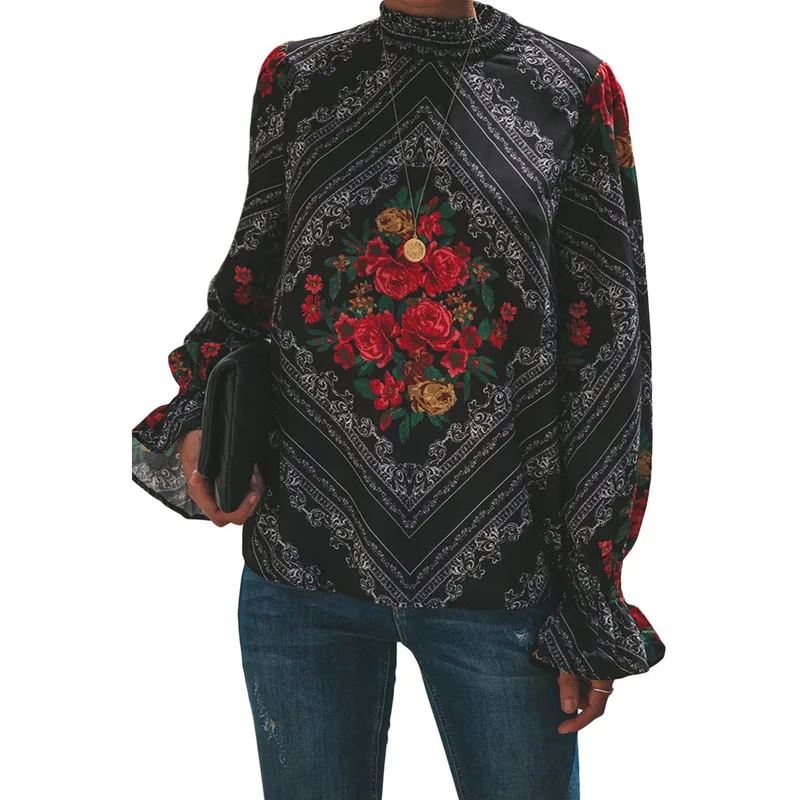 2020 Women Vintage Blouse Summer Shirts Turtleneck Long Sleeve Wild Shirt Female Bohemia Woman Tops
2020 Women Vintage Blouse Summer Shirts Turtleneck Long Sleeve Wild Shirt Female Bohemia Woman Tops