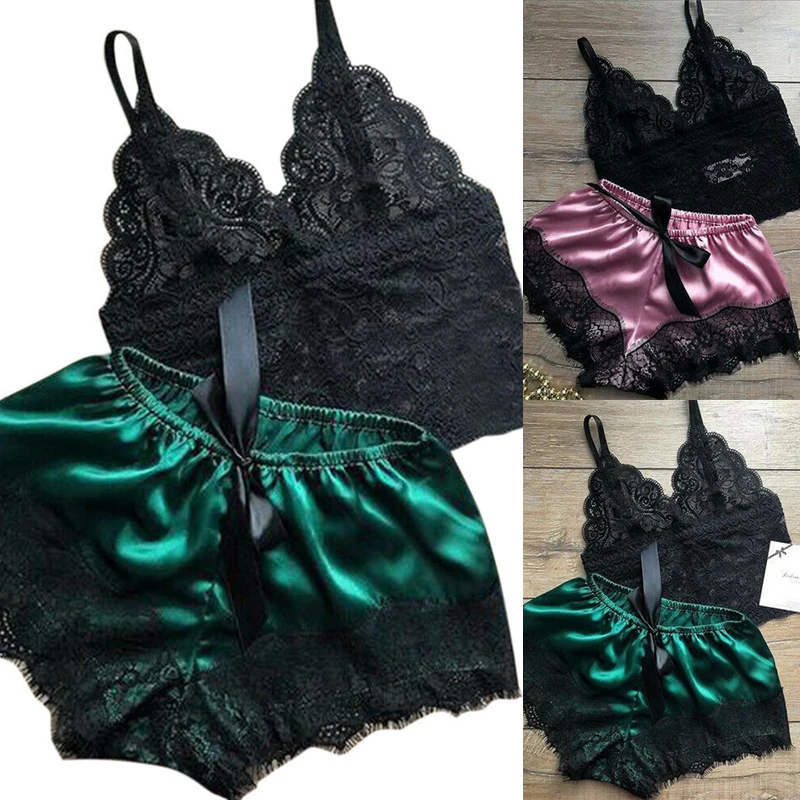 2Pcs New Women Sexy Lingerie Set Babydoll Solid Lace Sling Top and Shorts Ladies Sleepwear Nightwear Set Pajama Suit
2Pcs New Women Sexy Lingerie Set Babydoll Solid Lace Sling Top and Shorts Ladies Sleepwear Nightwear Set Pajama Suit