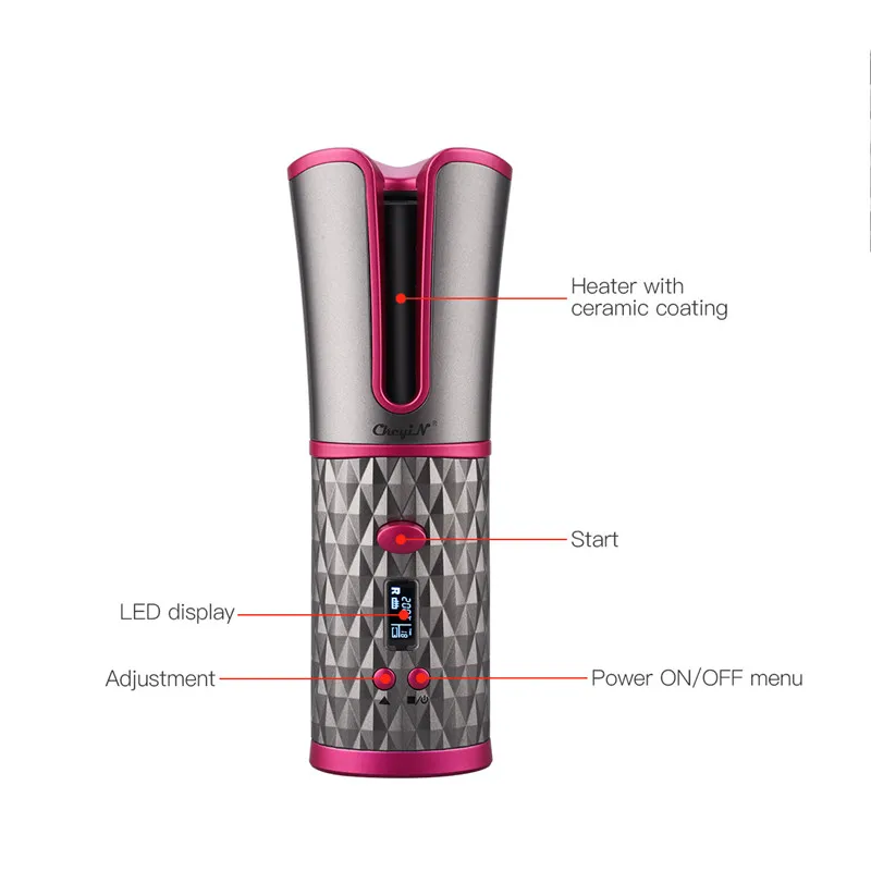 Professional Automatic Hair Curler Cordless Unbound Hair Curling Roller Temperature Adjustable Auto Curling Iron with LCD Screen
Professional Automatic Hair Curler Cordless Unbound Hair Curling Roller Temperature Adjustable Auto Curling Iron with LCD Screen