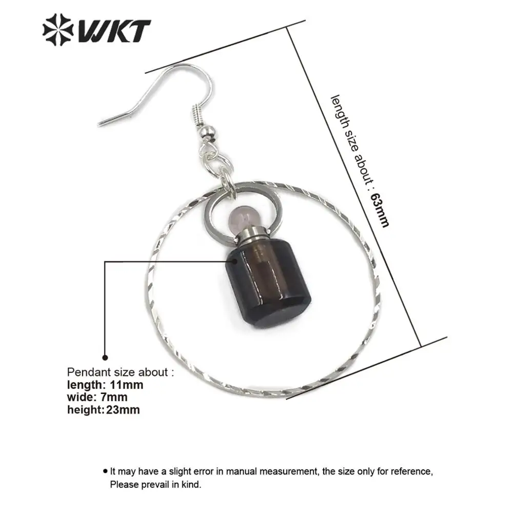 WT-E580 New arrivel Circle hook Pendant Earrings natural stone perfume bottle Earring Charm women Jewelry Making bottle earrings
WT-E580 New arrivel Circle hook Pendant Earrings natural stone perfume bottle Earring Charm women Jewelry Making bottle earrings