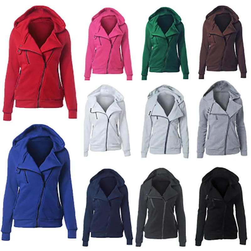 Diagonal Zipper Solid Women Jacket Lapel Plus Velvet Thicken Hooded Coats And Jackets Women Casual Motion Slim Fashion Clothes 
Diagonal Zipper Solid Women Jacket Lapel Plus Velvet Thicken Hooded Coats And Jackets Women Casual Motion Slim Fashion Clothes