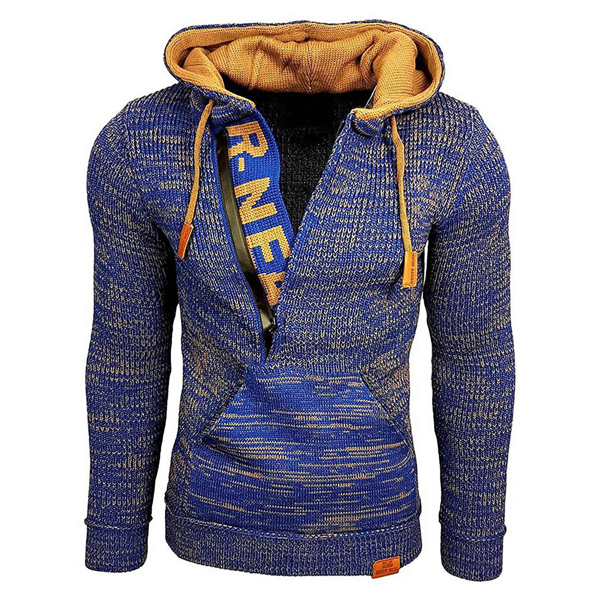Vintage Autumn Winter Men Drawstring Sweater Half Zipper Pullovers Hoodies Mixed Color Stitching Knitwear Coats Plus Size 4XL
Vintage Autumn Winter Men Drawstring Sweater Half Zipper Pullovers Hoodies Mixed Color Stitching Knitwear Coats Plus Size 4XL