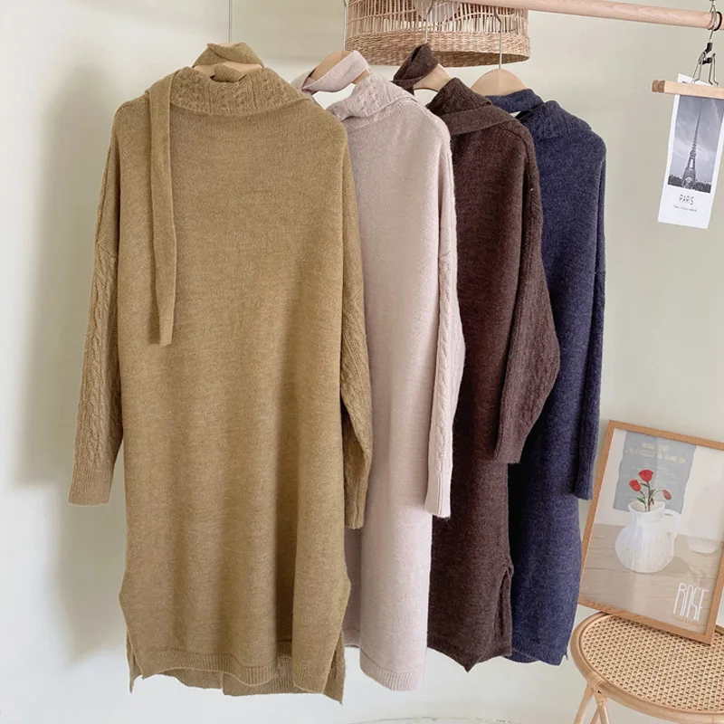 One-Piece Single-Breasted Knitted Cardigan Dress Women New Autumn Simple Sweater Dress Woman Korean Chic Midi Cardigans Dress
One-Piece Single-Breasted Knitted Cardigan Dress Women New Autumn Simple Sweater Dress Woman Korean Chic Midi Cardigans Dress