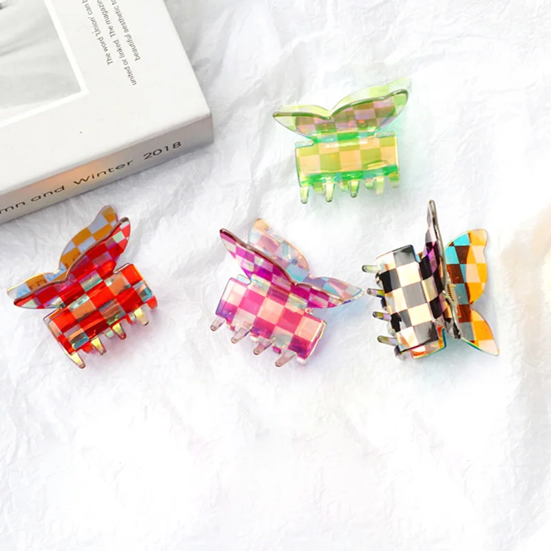 2021 Summer Colorful Butterfly Hair Claws Hairpins Cute Checkerboard Grabs PVC Hair Clips for Women Sweet Hair Accessories
2021 Summer Colorful Butterfly Hair Claws Hairpins Cute Checkerboard Grabs PVC Hair Clips for Women Sweet Hair Accessories