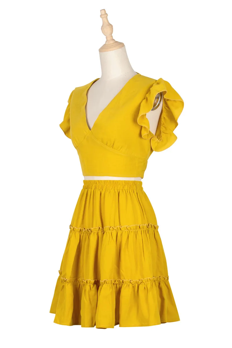 2020 Bohemian Style Printed Flounced Short off-Shoulder Navel Tops Two-Piece Set Women Dress 
2020 Bohemian Style Printed Flounced Short off-Shoulder Navel Tops Two-Piece Set Women Dress