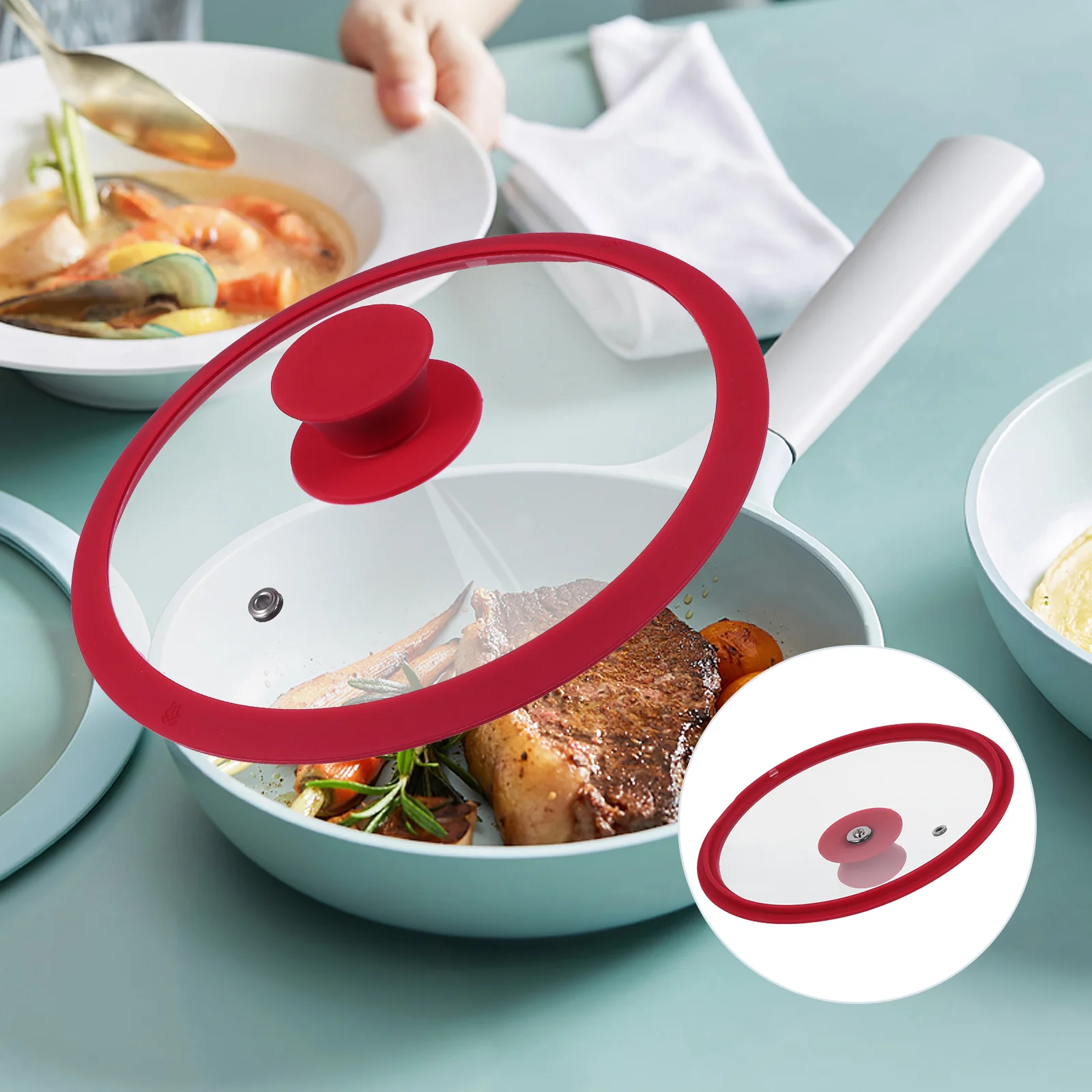 1 шт., прозрачная круглая крышка из закаленного стекла
1 шт., прозрачная круглая крышка из закаленного стекла