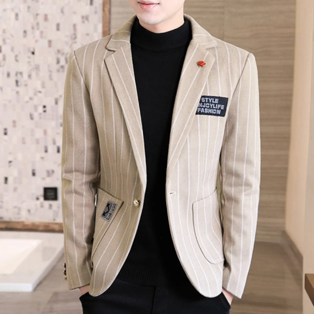 2021 Autumn Winter Wool Blends Men Blazers Slim Fit Casual Suit Jacket Wedding Business Dress Coats Social Office Costume Homme
2021 Autumn Winter Wool Blends Men Blazers Slim Fit Casual Suit Jacket Wedding Business Dress Coats Social Office Costume Homme