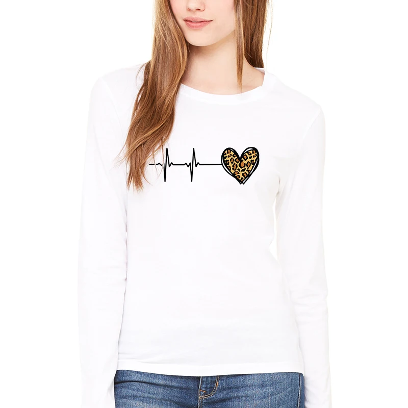 New Women Tshirt 2021 Leopard Heartbeat Print Clothing Ladies Love T-Shirt Harajuku Graphic Cotton T shirt Long Sleeve Tees Tops
New Women Tshirt 2021 Leopard Heartbeat Print Clothing Ladies Love T-Shirt Harajuku Graphic Cotton T shirt Long Sleeve Tees Tops
