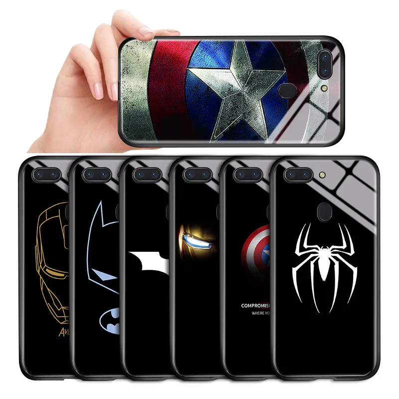 Противоударный чехол из закаленного стекла для OPPO R15 R17 Pro Reno 10 Z R11S Marvel Железный