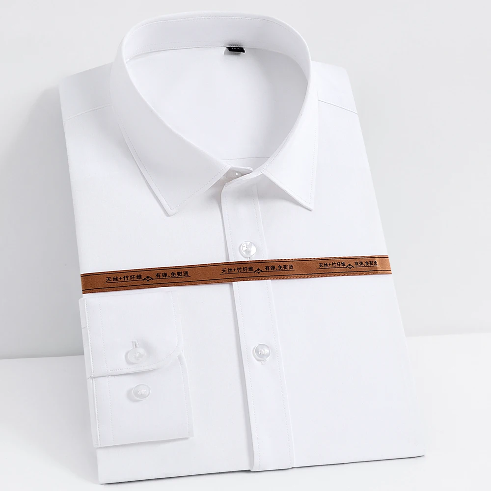 Men's Classic Soft & Smooth Bamboo-fiber Dress Shirt Pocket-less Design Long Sleeve Regular-fit Spring/Autumn Easy Care Shirts
Men's Classic Soft & Smooth Bamboo-fiber Dress Shirt Pocket-less Design Long Sleeve Regular-fit Spring/Autumn Easy Care Shirts