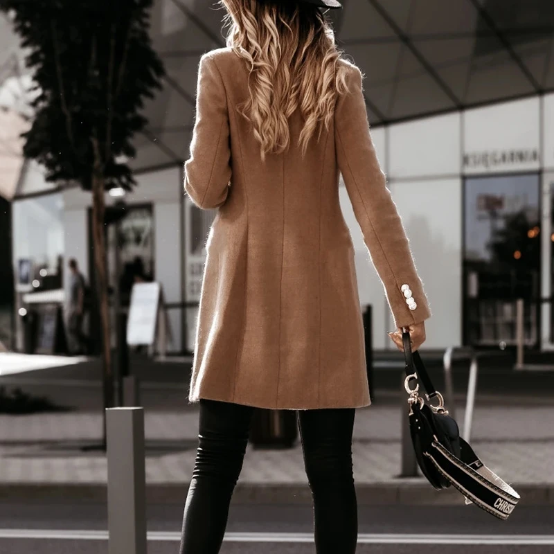 Autumn Winter Women Elegant Woolen Coat Lady Office Simple Solid Casual Double Breasted Turn-down Collar Female Long Woolen Coat
Autumn Winter Women Elegant Woolen Coat Lady Office Simple Solid Casual Double Breasted Turn-down Collar Female Long Woolen Coat