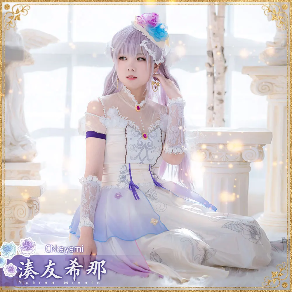 Bang Dream! Roselia Minato Yukina Косплей Костюм Аниме платья Рождество Хэллоуин Бесплатная