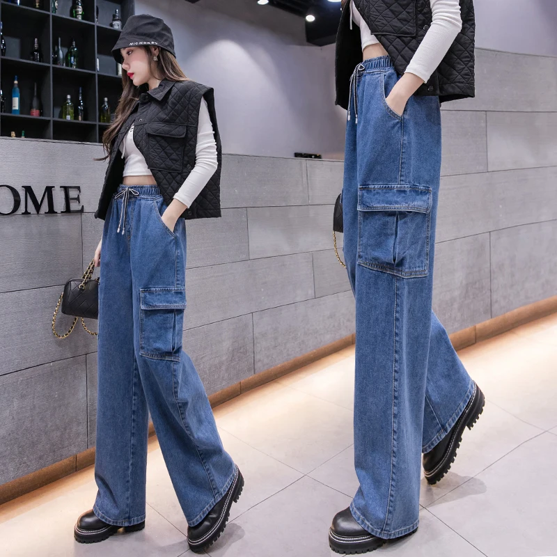Plus Size Jeans for Women 4xl 5xl 6xl Casual Elastic High Waist Baggy Wide Leg Jeans Woman Vintage Big Pockets Cargo Denim Pants
Plus Size Jeans for Women 4xl 5xl 6xl Casual Elastic High Waist Baggy Wide Leg Jeans Woman Vintage Big Pockets Cargo Denim Pants