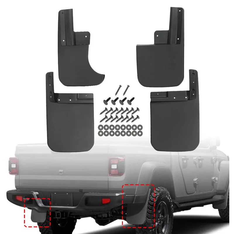 

4Piece/Set Mud Flaps Compatible for Jeep JL 2018 2020 2022 Gladiator JT Heavy Duty Weathertech Front&Rear Mudflaps Splash Guards
