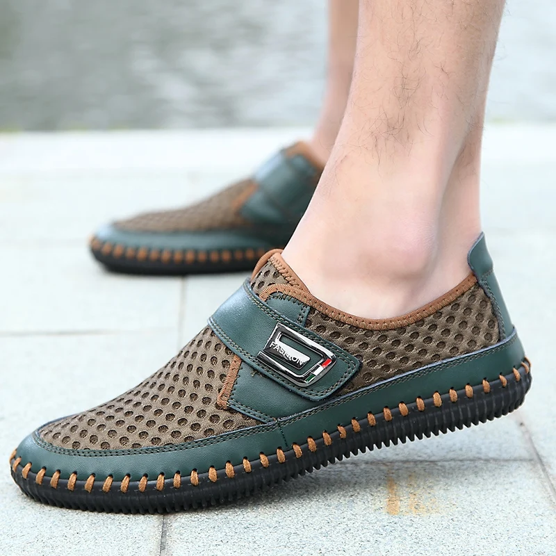

2020 Summer Shoes Men Flats Loafers Breathable Casual Chaussure Homme Real Leather Driver Moccasins Loafer casual Men Shoes