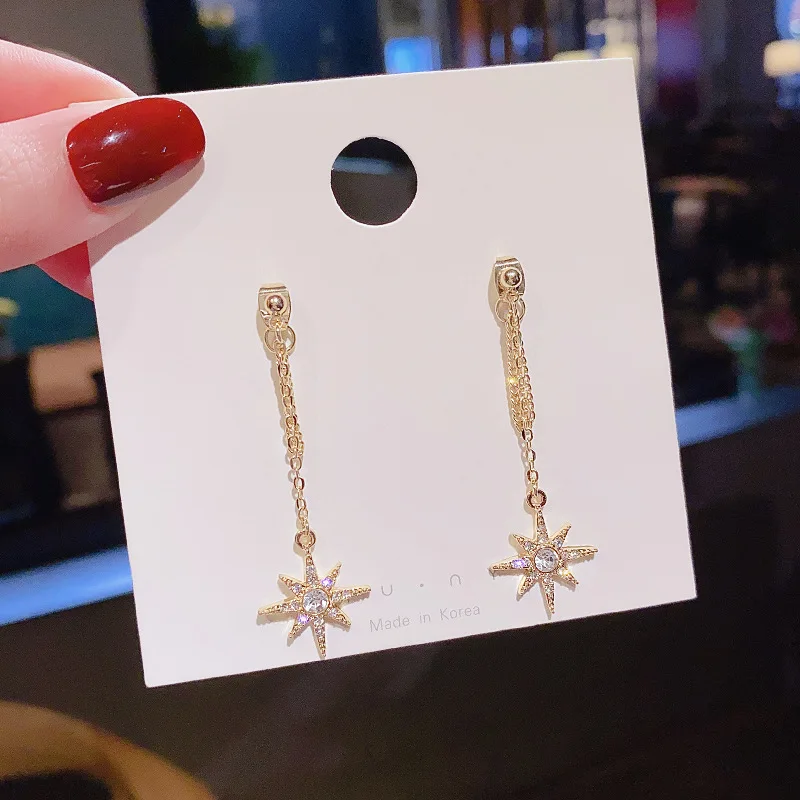 Wholesale 925 Silvers Needle Six-Pointed Star Earrings Long Female Stud Earrings Dropshipping Jewelry Fashion
Wholesale 925 Silvers Needle Six-Pointed Star Earrings Long Female Stud Earrings Dropshipping Jewelry Fashion