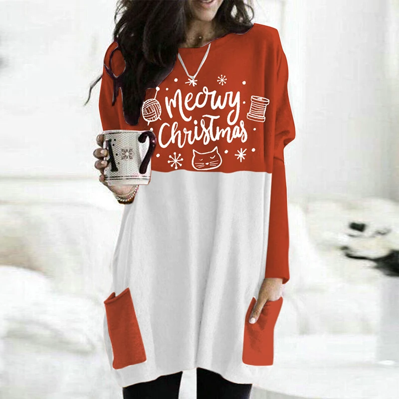 Fashion Casual Christmas Printed Round Neck Long Sleeve Women Shirt Dress Casual Women Winter Dress Christmas Party Dress
Fashion Casual Christmas Printed Round Neck Long Sleeve Women Shirt Dress Casual Women Winter Dress Christmas Party Dress
