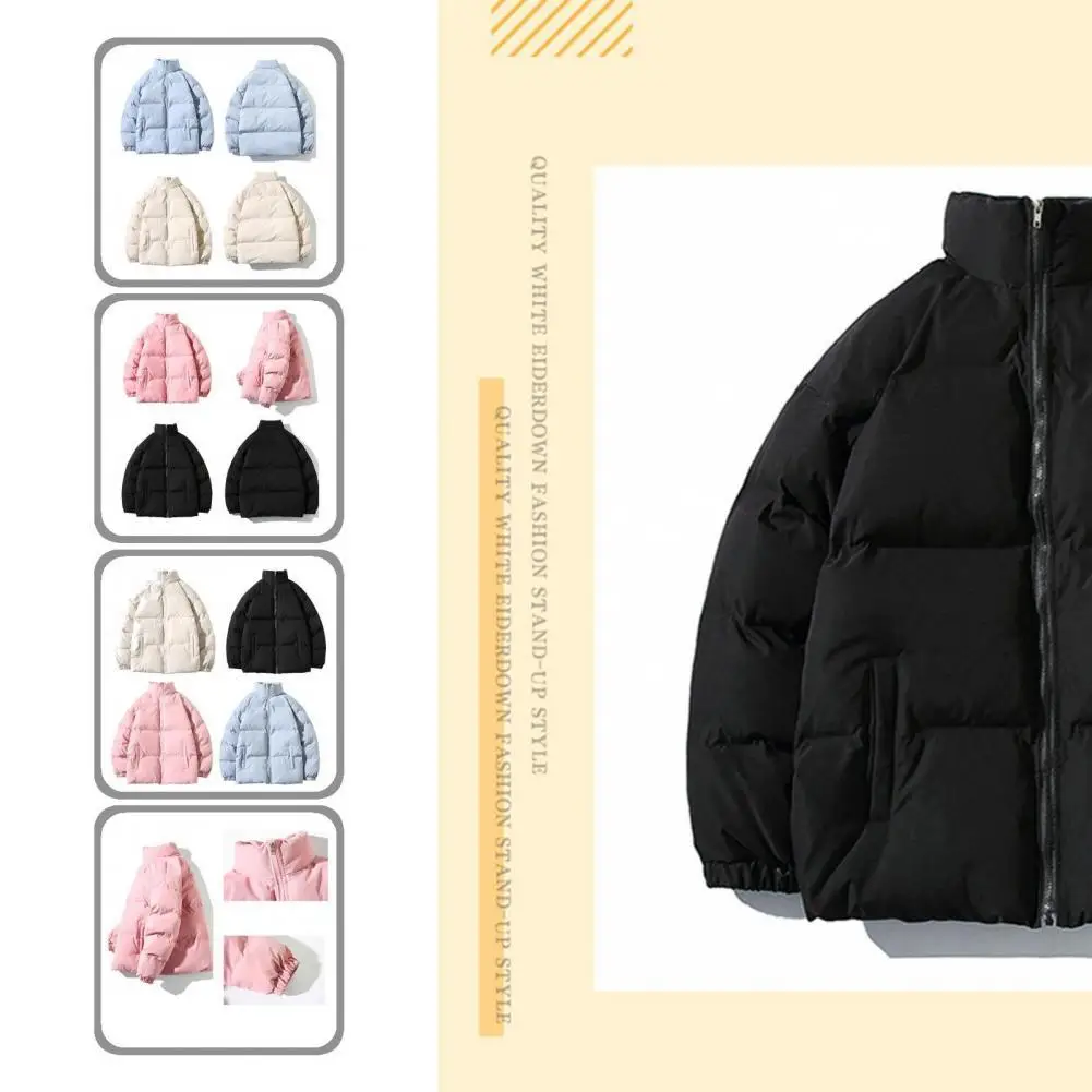 Padded Great Thickened Warm Zipper Jacket Solid Color Women Coat Stand Collar for Daily Wear 
Padded Great Thickened Warm Zipper Jacket Solid Color Women Coat Stand Collar for Daily Wear