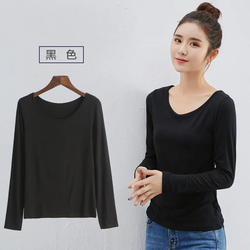 Modal Bottoming Shirt Long-Sleeved T-shirt Women's Spring and Autumn New round Neck Large Size Slim Fit Solid Color Thin Top
Modal Bottoming Shirt Long-Sleeved T-shirt Women's Spring and Autumn New round Neck Large Size Slim Fit Solid Color Thin Top