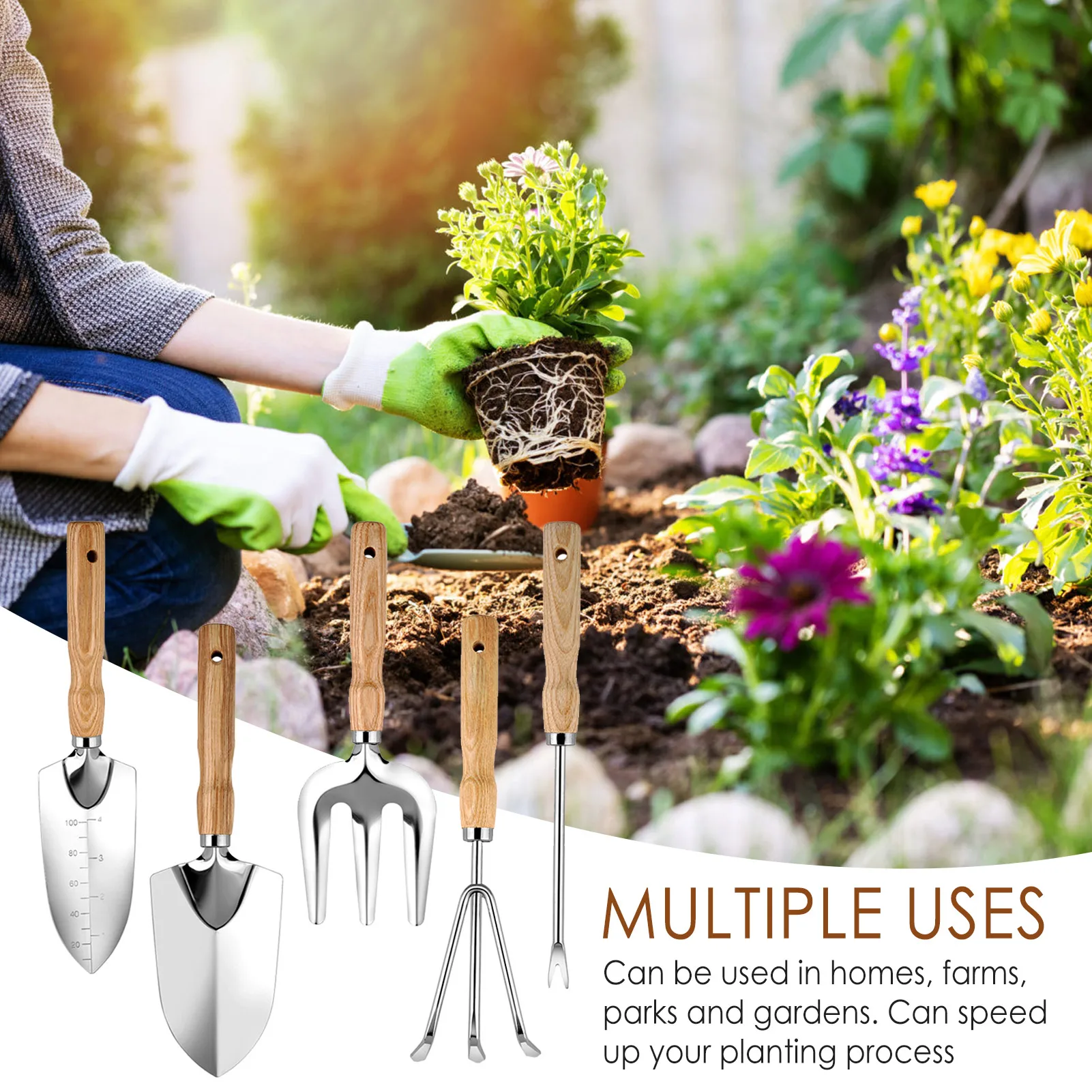 5-piece Gardening Tool Set, Planting Tool And Weeding Tool, Very Suitable For Digging, Weeding And Beautifying The Environment 
5-piece Gardening Tool Set, Planting Tool And Weeding Tool, Very Suitable For Digging, Weeding And Beautifying The Environment