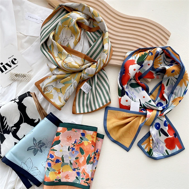 2021 Fashion Floral Print Silk Scarf Women Thin Neck Long Scarves Narrow Office Lady Shawl Bandanas Female Skinny Hairbands
2021 Fashion Floral Print Silk Scarf Women Thin Neck Long Scarves Narrow Office Lady Shawl Bandanas Female Skinny Hairbands
