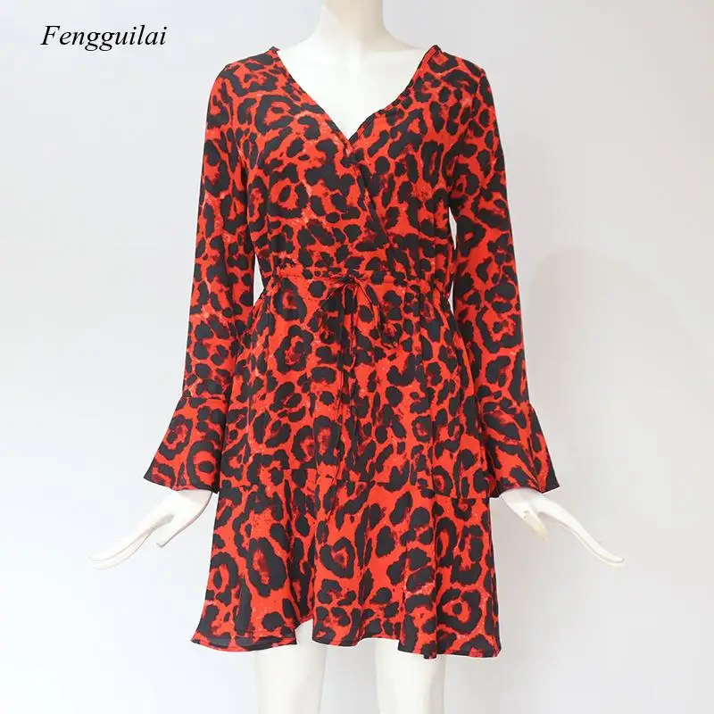 2021 Summer Chiffon Women Leopard Print Boho Beach Dresses Casual Ruffle Long Sleeve A-Line Party Dress Vestidos
2021 Summer Chiffon Women Leopard Print Boho Beach Dresses Casual Ruffle Long Sleeve A-Line Party Dress Vestidos
