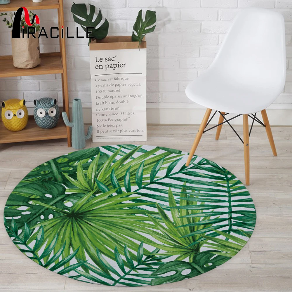 Round Carpets for Living Room Green Tropical Printed Parlor Bedroom Chair Rugs Toilet Bath Decorate Non-slip Door Mat
Round Carpets for Living Room Green Tropical Printed Parlor Bedroom Chair Rugs Toilet Bath Decorate Non-slip Door Mat