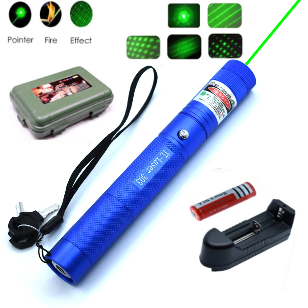 

green Laser Sight 303 Powerful Pointer 8000m 5mW Long Distance Starry Head Burning Match Tactical Lazer Pointer Strong pen