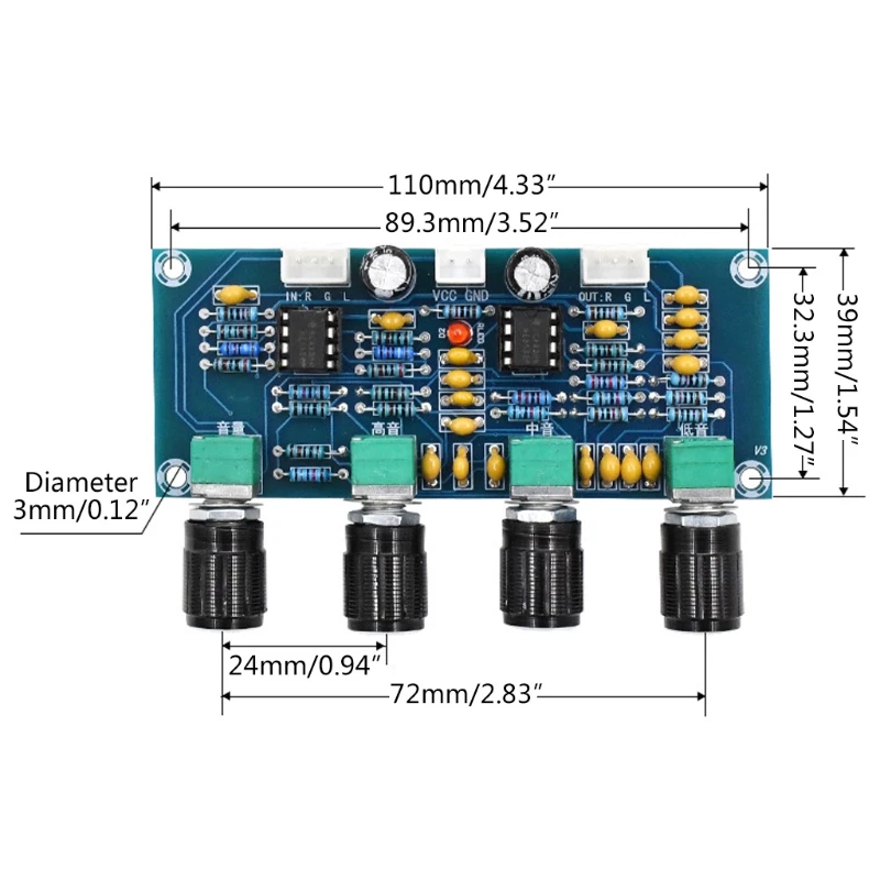 XH-A901 NE5532 Tone Board Pre-amp With treble bass volume adjustment pre-amplifier Tone Controller For amplifier Board T21B
XH-A901 NE5532 Tone Board Pre-amp With treble bass volume adjustment pre-amplifier Tone Controller For amplifier Board T21B