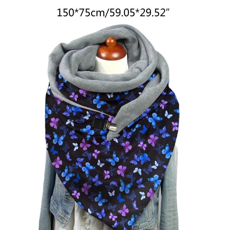 Women Winter Thicken Warm Large Scarf Butterfly Rainbow Stripes Print Neck Warmer Snood with Clip Thermal Blanket Shawl
Women Winter Thicken Warm Large Scarf Butterfly Rainbow Stripes Print Neck Warmer Snood with Clip Thermal Blanket Shawl