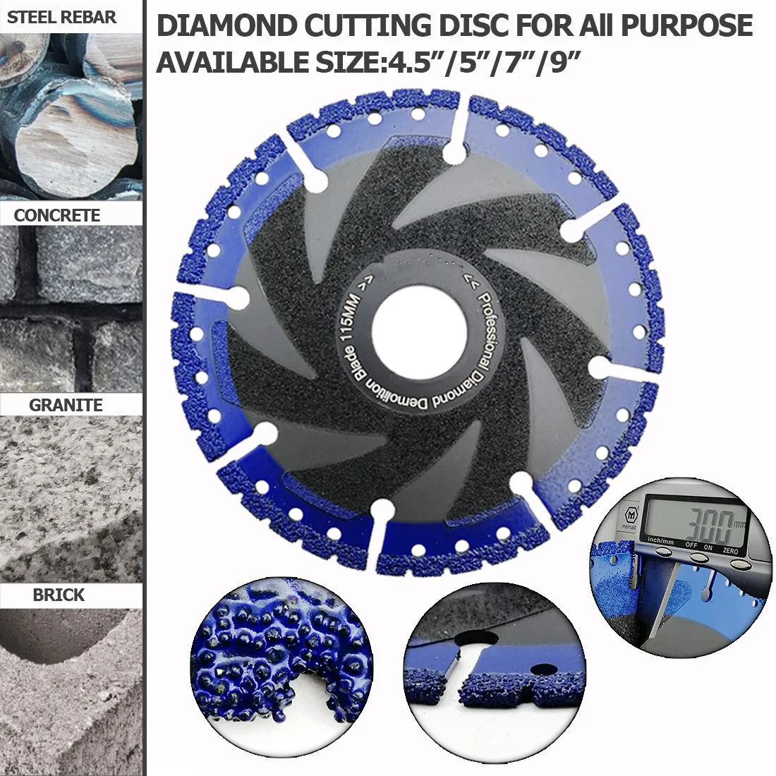 FREE SHIPPING Diamond Demolition Saw blade Cutting Disc All Purpose Rescue Diamond Blade for Iron Rebar Marble Granite Aluminum
FREE SHIPPING Diamond Demolition Saw blade Cutting Disc All Purpose Rescue Diamond Blade for Iron Rebar Marble Granite Aluminum