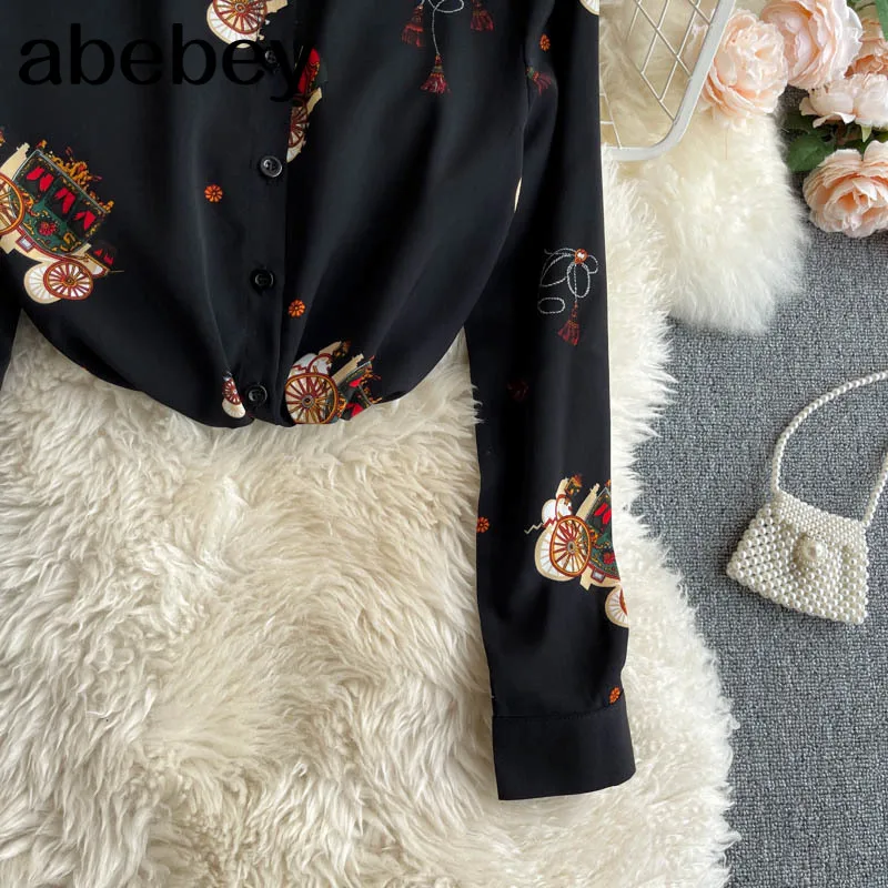 2021 Design Retro Print Blouse Women Turndown-Collar Puff Sleeve Button Tops Spring Korean Casual Blouses
2021 Design Retro Print Blouse Women Turndown-Collar Puff Sleeve Button Tops Spring Korean Casual Blouses