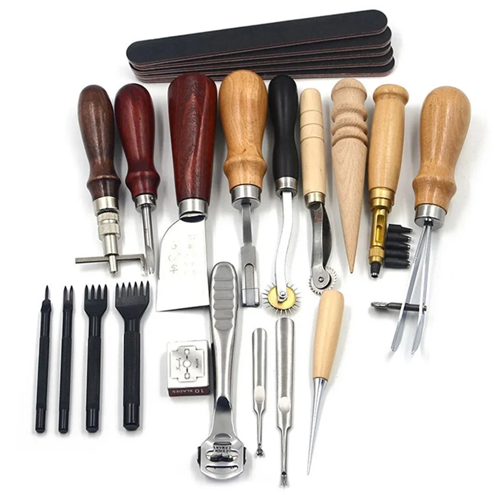 Leather Craft Tools Set Home Handmand Sewing Stitching Punch Carving Work Saddle Professional Leathercraft Accessories Kit
Leather Craft Tools Set Home Handmand Sewing Stitching Punch Carving Work Saddle Professional Leathercraft Accessories Kit