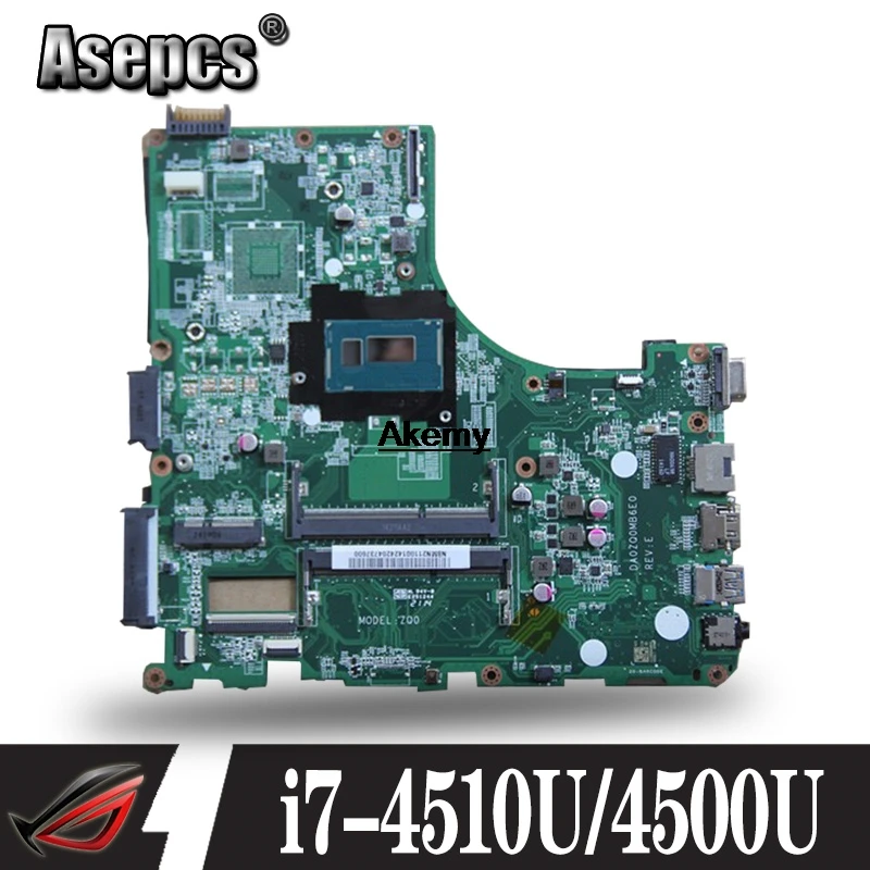 Для For Acer V3-472 E5-471 E5-471G материнская плата для ноутбука DA0ZQ0MB6E0 с V3-472P/4500U CPU на 100%