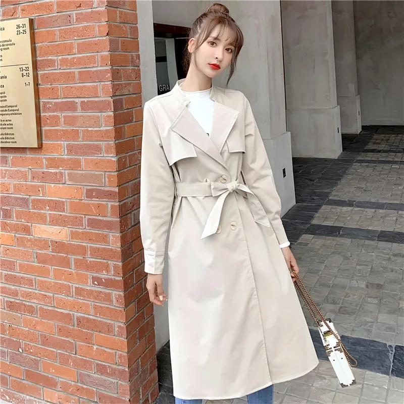 Autumn All-match Windbreaker With Belt Fashion Brand New Solid Color Women Trench Coat Loose Long Trench Coat
Autumn All-match Windbreaker With Belt Fashion Brand New Solid Color Women Trench Coat Loose Long Trench Coat