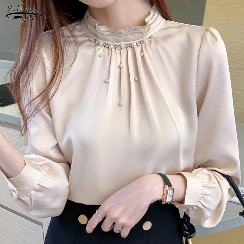 Mujer De Moda 2021 Fall Women Blusas Long Sleeve Blouse Beading Stand Collar Chiffon Blouse Shirt Top Women Clothes Blusa 16229
Mujer De Moda 2021 Fall Women Blusas Long Sleeve Blouse Beading Stand Collar Chiffon Blouse Shirt Top Women Clothes Blusa 16229