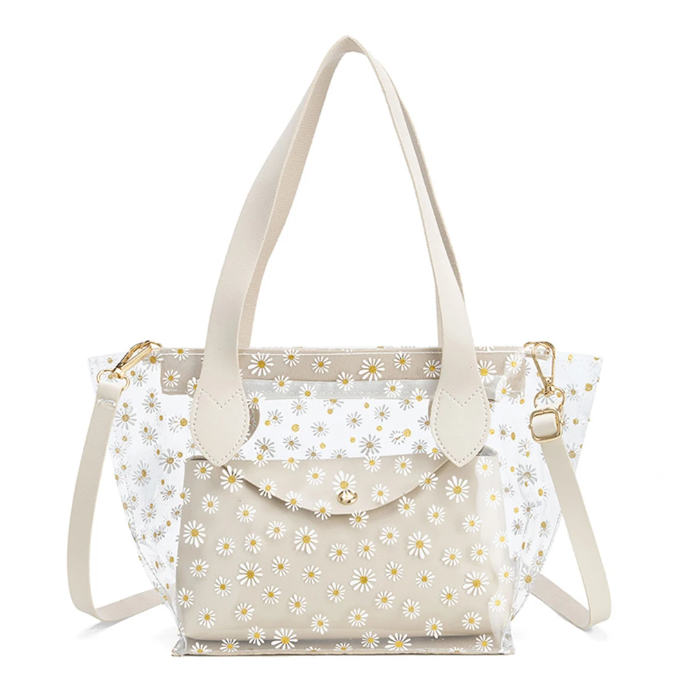 2PCS Female Shoulder Bag Floral Print Clear Crossbody Handbag Women Daisy Transparent PVC Clutches Waterproof Bags
2PCS Female Shoulder Bag Floral Print Clear Crossbody Handbag Women Daisy Transparent PVC Clutches Waterproof Bags