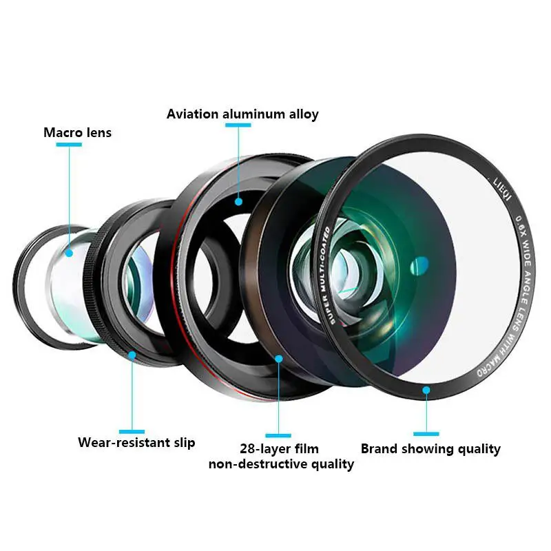 Large Aperture HD Phone Lens 52Uv 0.45X Wide Angle & 15X Macro Lens 2 in 1 Clip-On Cell Phone Camera Lens for iPhone Samsung
Large Aperture HD Phone Lens 52Uv 0.45X Wide Angle & 15X Macro Lens 2 in 1 Clip-On Cell Phone Camera Lens for iPhone Samsung