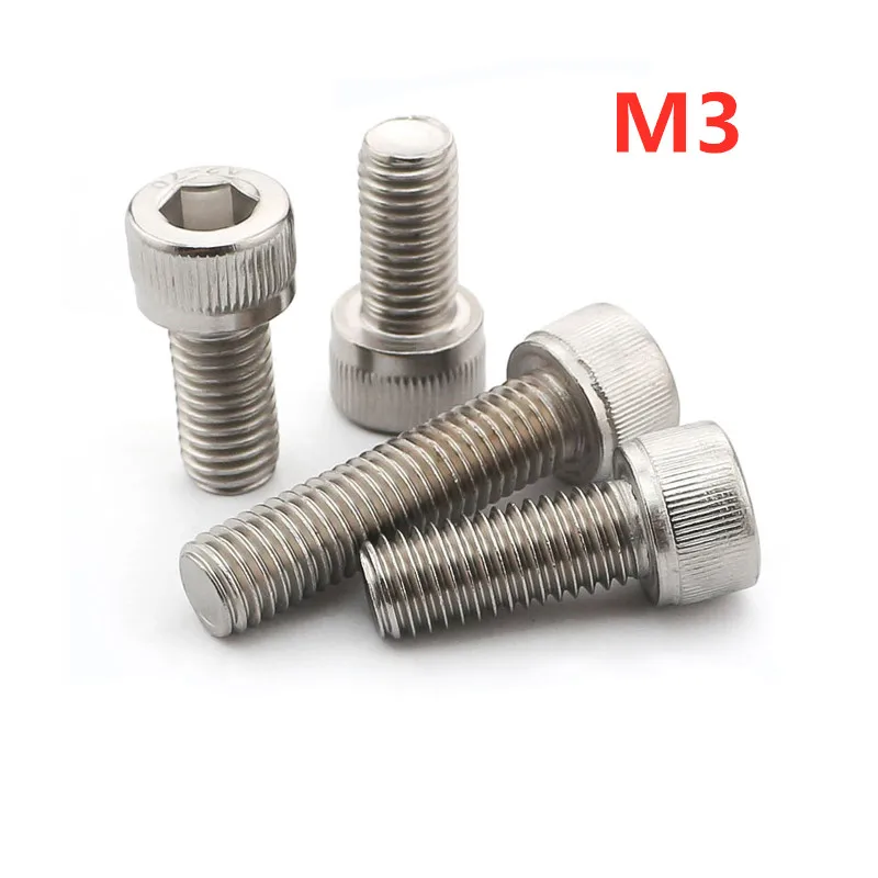 M3 * 3-100 DIN912 нержавеющая сталь Шестигранная крышка винта шестигранный болт |