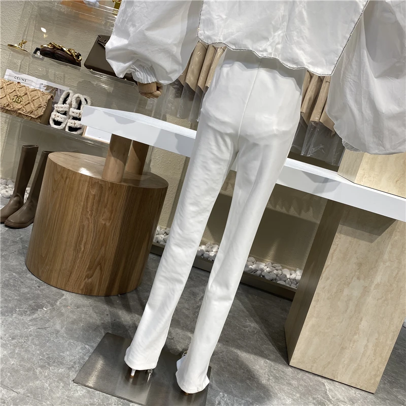 Niche Design 2021 New Solid Color Pencil Pants With Elastic Waist Slit Design Slim Straight Leg Casual Pants
Niche Design 2021 New Solid Color Pencil Pants With Elastic Waist Slit Design Slim Straight Leg Casual Pants