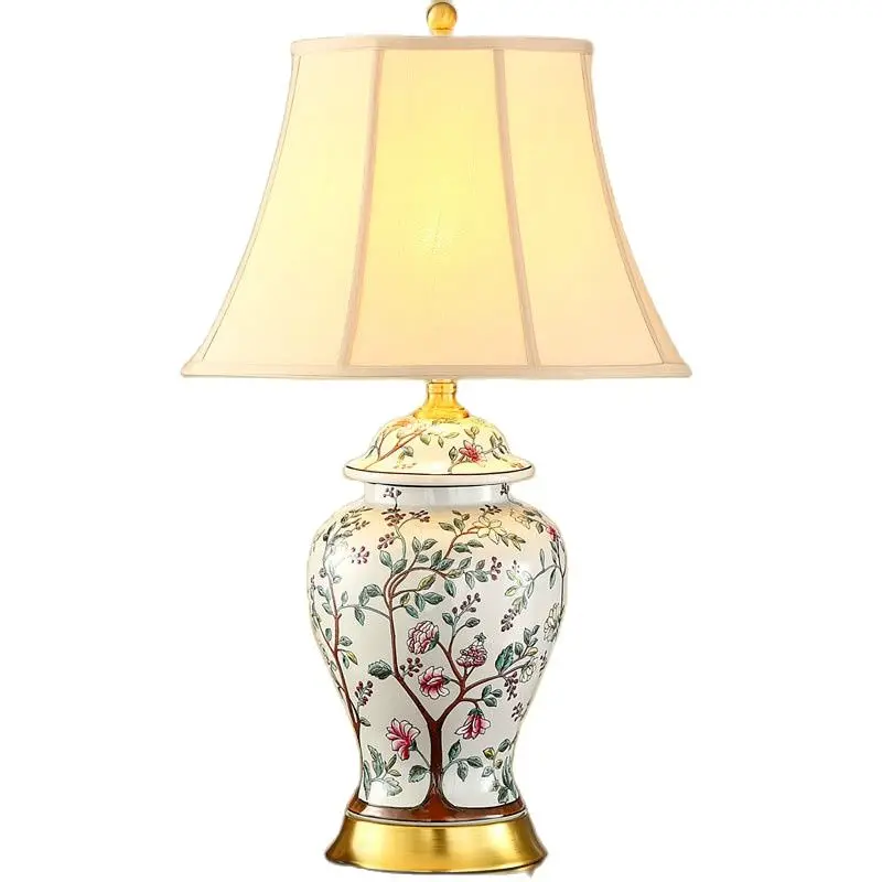 

Chinese Ceramic Vase Dimmer Table Lamp Study Living Room Bedroom European Luxurious Porcelain Sofa Desk Reading Light 1741