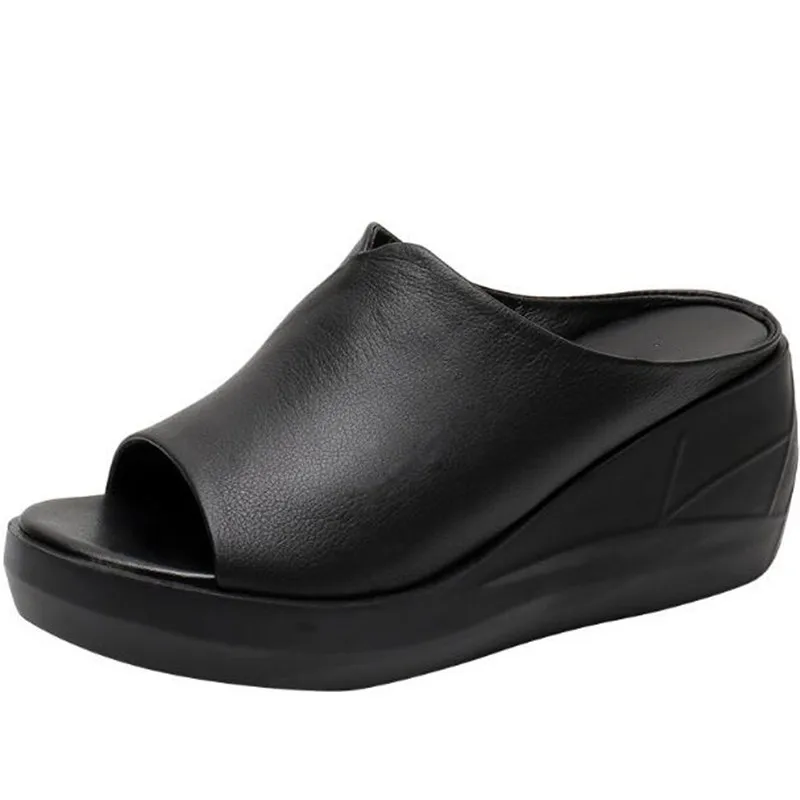 2021 New High-quality Soft Cowhide Summer Women Sandals Slippers Platform Wedge Heel Shoe Increase Sandals Women Sandal Shoes
2021 New High-quality Soft Cowhide Summer Women Sandals Slippers Platform Wedge Heel Shoe Increase Sandals Women Sandal Shoes