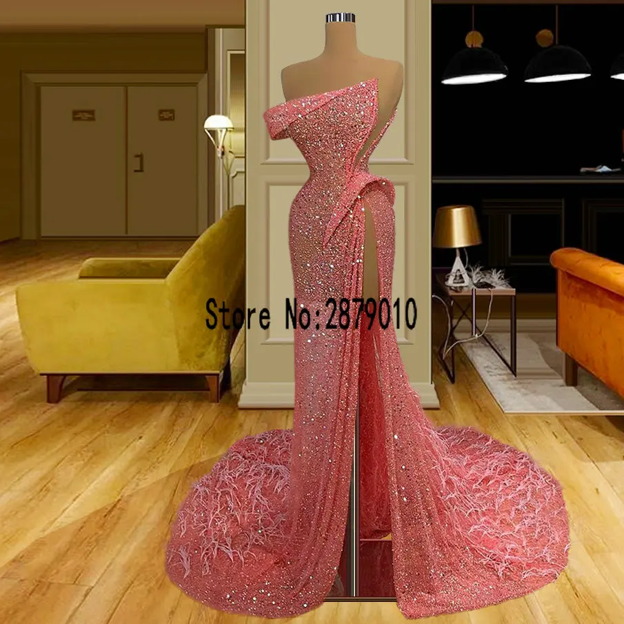 Formal Long Dress Sexy Illusion Watermelon Evening Dresses Luxury Feathers Beading Mermaid Evening Gowns Robes De Soiree
Formal Long Dress Sexy Illusion Watermelon Evening Dresses Luxury Feathers Beading Mermaid Evening Gowns Robes De Soiree